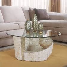 Magnussen Home Ponte Vedra Natural Round Cocktail Table Stone Coffee Table Coffee Table Stylish Coffee Table