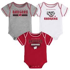 Ncaa Wisconsin Badgers Baby Boys 3pk Bodysuit Set 3 6m Target