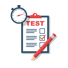 Premium Vector | Test time concept Clipboard with dough form pencil and  stopwatch Vector Filling writing tests