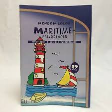 Auf unserer malvorlage siehst du einen leuchtturm am strand. Window Color Maritime Malvorlagen 27 Motive Fensterbilder Aus Der Kustenregion Ebay