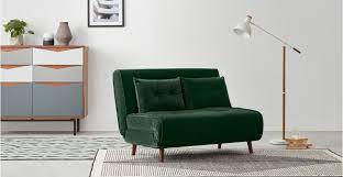 Haru Small Sofa Bed Pine Green Velvet Small Sofa Small Sofa Bed Sofa Bed Design