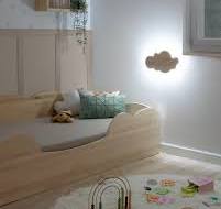 Cama infantil Montessori Nube de madera natural - Envío ...