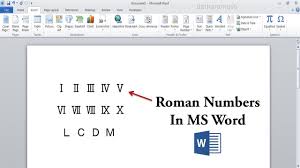 How To Insert Roman Numbers In Ms Word Roman Numerals Youtube