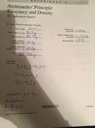 Publicado el diciembre 5, 2020 por. Experiment5 Archimedes Principle Buoyancy And Chegg Com