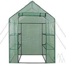 With three rows of shelves on each side, you can keep. 6 Shelves 3 Tiers Greenhouse Portable Mini Walk In Outdoor Mini Planter House For Sale Online Ebay