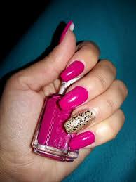 10 polvos de colores (2,5 g cada uno): Unas Acrilicas En Fucsia Y Dorado Con Purpurina Mejores Unas Disenos De Unas Unas