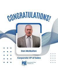 🚨 Exciting News! 🚨 We're thrilled to share that Dan McMullan is  transitioning into a new role at Pennsylvania Steel Company as Corporate VP  of Sales, based in our Corporate Office. With