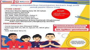 Lamaran yang tidak memenuhi kualifikasi diatas tidak akan diproses. Lowongan Kerja Alfamart Penempatan Pontianak Singkawang Sambas Mempawah Kubu Raya Dan Bengkayang Tribun Pontianak