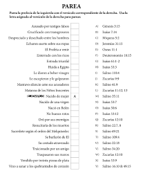 Más ejercicios y juegos bíblicos cristianos para ser desarrollados por jóvenes en reuniones o en los grupos pequeños. Juego Biblico Parea Profecias Mesianicas