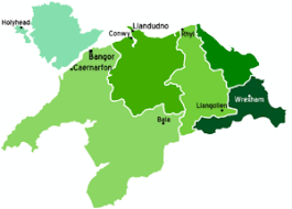 This map shows cities, towns, rivers, airports, railways, highways, main roads and secondary roads in north west england. North Wales Wikitravel