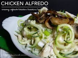 Creamy Chicken Alfredo Zoodles With Mushrooms Low Carb Keto Ease Zoodle Recipes Zoodle Recipes Chicken Low Carb Meats