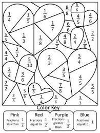 Valentines Fraction Coloring Page Fractions Math Fractions 4th Grade Fractions