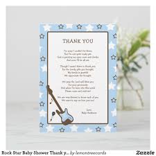 It's always a treat to see each other outside of the office. Rock Star Baby Shower Thank You Note Blue Zazzle Com Baby Shower Thank You Cards Baby Shower Thank You Stars Baby Shower