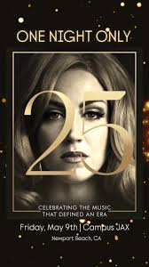 I'm truly beyond excited to play this show with @alwaysadeletribute!  Adele's 25 album is one of my absolute favorites, and in honor of the  album's 10 year anniversary we'll be performing the entire ...