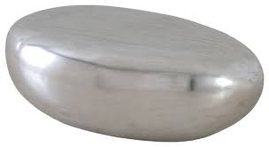 Stone round coffee table is an imaginative and dynamic furnishing solution at the same time. 42 L Silver Leaf Coffee Table Smooth Round Resin Stone Modern Contemporary Contemporary Coffee Tables By Noble Origins Llc Houzz