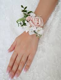 Flower Wrist Corsage Blush Bridesmaids Corsage Flower Bracelet Corsage Wedding Corsage Flower W Prom Flowers Corsage Bridesmaid Corsage Bridal Corsage