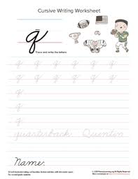 Cursive letter j — free worksheet to practice the letter j in both uppercase and lowercase. Cursive Uppercase Q Worksheet Primarylearning Org