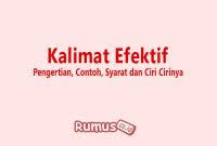 Pengertian dari kalimat efektif merupakan sebuah kalimat yang sesuai dengan kaidah tata bahasa yang baik dan benar, yang juga lengkap. Contoh Kalimat Efektif Yang Benar Rumus Co Id