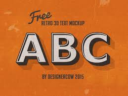 Free Psd Retro 3d Text Mockup Retro Text Free Photoshop Photoshop Styles