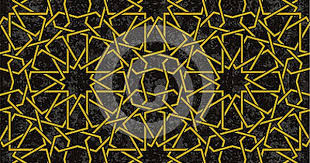 Black And Gold Pattern Background Gold Line Pattern With Black Background In Arabic Style Background Patterns Vector Illustration Gold Line