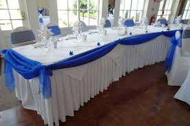 Royal Blue Organza Top Table Swag In Japanese Themed Wedding Www Dedicated2detail Co Uk Royal Blue Wedding Theme Blue Themed Wedding Blue Wedding Decorations