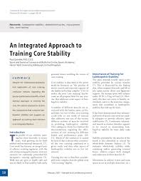 an integrated approach to core