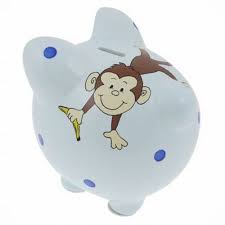 Hand Painted Large Ceramic Piggy Bank Limited Edition Kid S Room Baby Shower Blue Monkey Buy Online In Bahamas At Desertcart 13903655