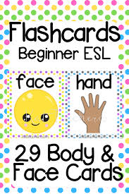 Beginner Parts of the Body & Face Vocabulary Flashcards ESL ELL & Young  Learners