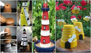 Decor De Jardin A Faire Soi Meme 25 Idees Pas Cheres Projets De Pots D Argile Creations De Pots En Argile Pot De Fleurs