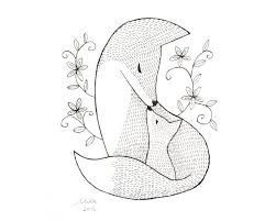 Baby Fox Clipart Black And White Art Renard Art Renard Pepiniere Art Impression Noir Blanc Etsy Fox Nursery Art Woodland Nursery Prints Nursery Art Prints