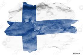 The flag of finland (finnish: Die Finnische Flagge Ist In Flussigem Aquarellstil Isoliert Auf Foto Vorratig Crushpixel