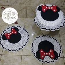 Jogo De Banheiro Minnie Em Croche No Elo7 Dandry Artesanatos E2a09a Em 2020 Jogos De Banheiro Mickey Mouse De Croche Jogos De Banheiro Croche