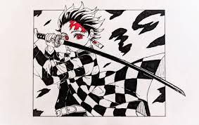 Drawing I Did Of Tanjiro Kamado From Demon Slayer Fanart Demon slayer tanjiro fox mask hoodie. reddit