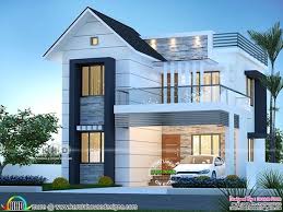 3 Bhk Mixed Roof Modern Home 1600 Square Feet In 2020 Two Story House Design House Roof Design Modern Exterior House Designs