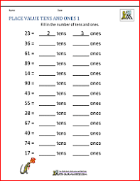 Math Place Value Worksheets 2 Digit Numbers 1st Grade Math Worksheets First Grade Math Worksheets First Grade Worksheets