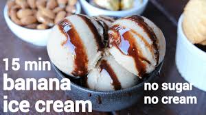 Line a baking tray with baking paper. Frozen Creamy Banana Ice Cream Recipe No Sugar No Cream No Machine Homemade Banana Ice Cream Youtube