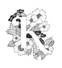 Roses, daisies, tulips and more flower coloring pages and sheets to color. Letter K Print Alphabet Calligraphy Typography Monogram Etsy Flower Drawing Ink Art Coloring Pages