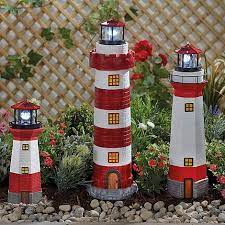 Lighthouse solar led light outdoor garden yard rotating beam sensor beacon l s1. Solar Lighthouses Thompson Morgan