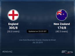 New zealand win by an innings and 65 runs. England Vs New Zealand Live Score Over Match 41 Odi 36 40 Updates Cricket News