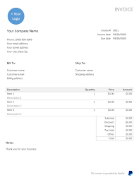 Fill in your information on the template. Free Sample Invoice Template In Word Paypal Business Resource Center