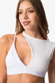 Top Emma Blanco De Lycra Con Lentejuelas