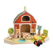 Baby Barn Set Play Kids Pretend Play Play Tents Vanities Maisonette In 2020 Baby Barn Wooden Playset Little Barn