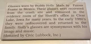 Buddy hollys glasses found in 1980