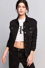 Calvin Klein For Uo Black Denim Trucker Jacket Denim Jacket Women Black Denim Trucker Jacket