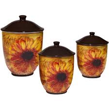 Certified International Ceramic Gerber Daisy Canister Set (Pack of 3) -  Overstock - 14310389