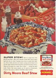 Your tale doesn't have to be about beef stew, but it helps. Dinty Moore Beef Stew Original 1964 Vintage Print Ad Color Photo Hormel Can Gravy Carrots Potatoes Dinty Moore Beef Stew Stew Vintage Recipes