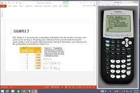 Mean Variance And Standard Deviation Of A Probabaility Distribution Standard Deviation Graphing Calculator Distribution