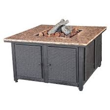Target Propane Granite Firepit Table With Wicker Sides Image Zoom Outdoor Fire Pit Table Gas Fire Pits Outdoor Outdoor Fire Table