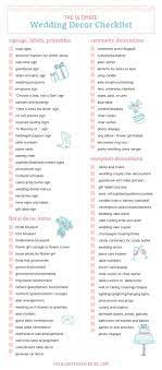 Ultimate Wedding Decor Checklist At The Budget Savvy Bride Wedding Decoration Checklist Wedding Planning Timeline Wedding Printables