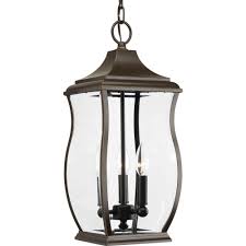 Progress Lighting Township Collection 3 Light Outdoor Oil Rubbed Bronze Hanging Lantern P5504 108 The Home Depot